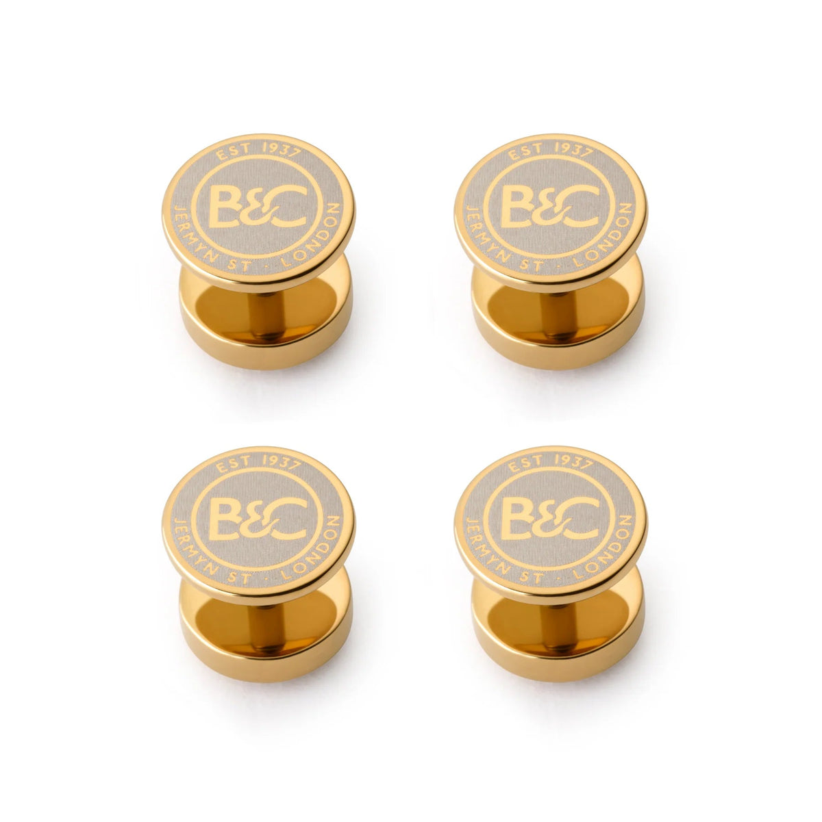 Benson & Clegg - Onyx Dress Studs In Gold Benson & Clegg