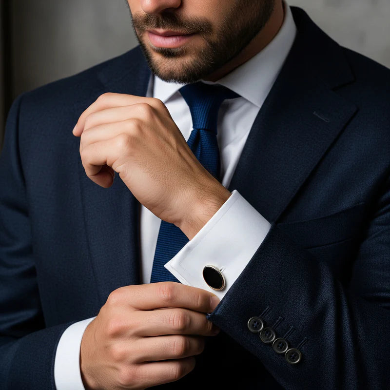 Benson & Clegg - Onyx Oval Cufflinks In Silver
