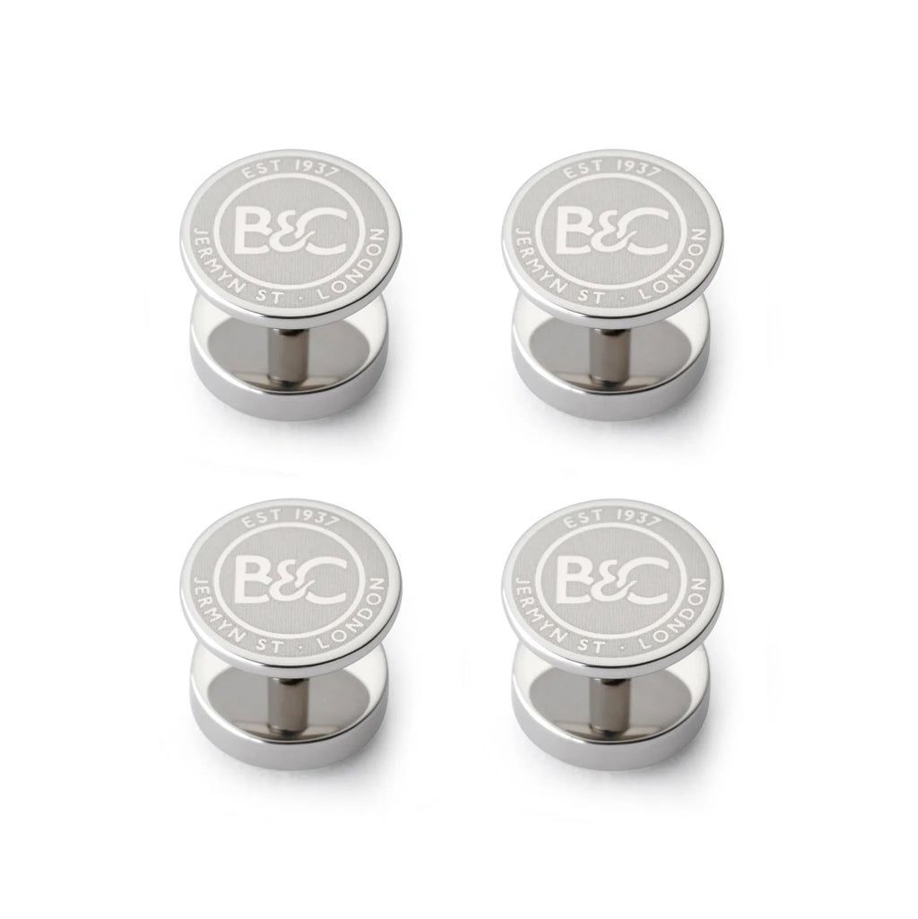 Benson & Clegg - Onyx Dress Studs In Silver Benson & Clegg