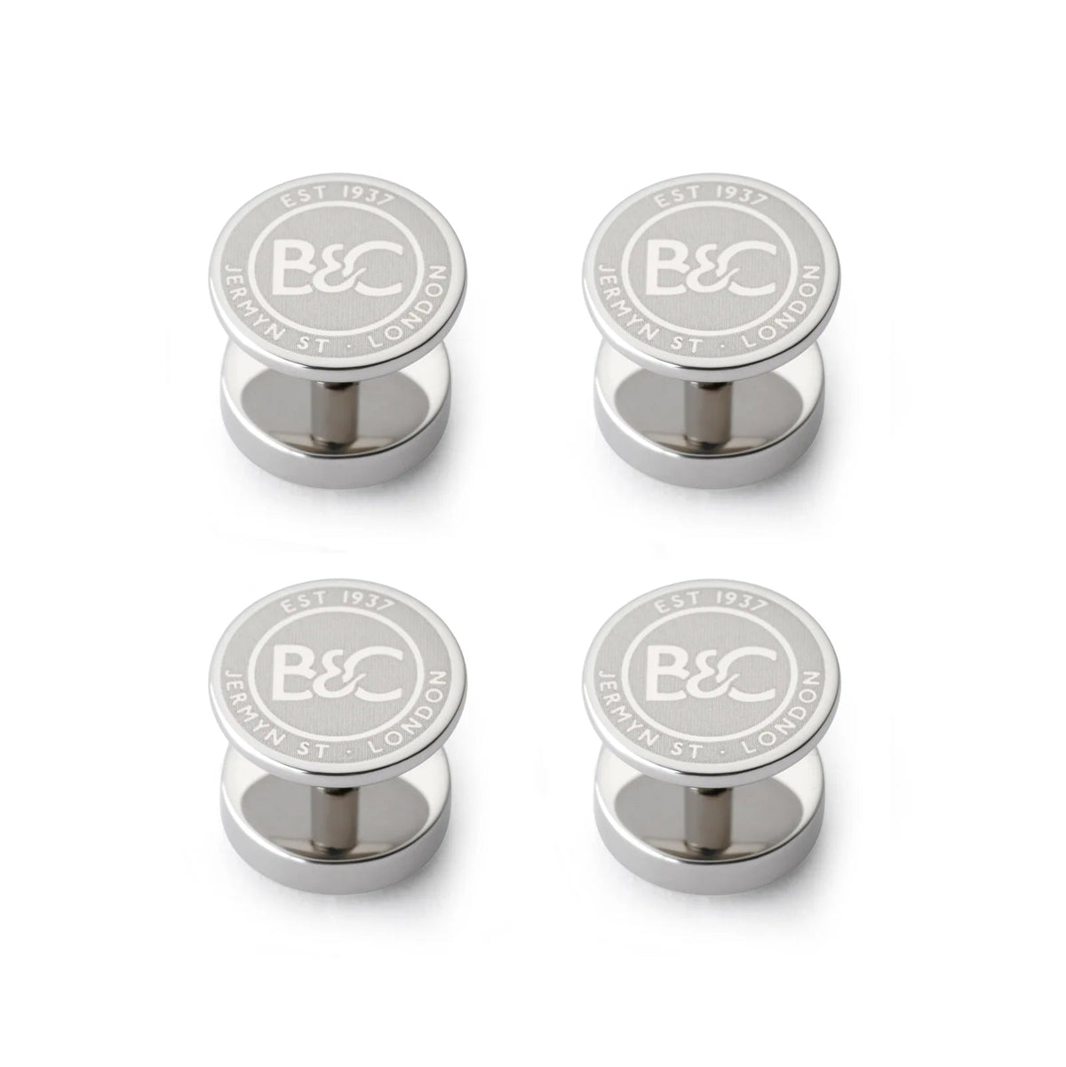 Benson & Clegg - Onyx Dress Studs In Silver Benson & Clegg