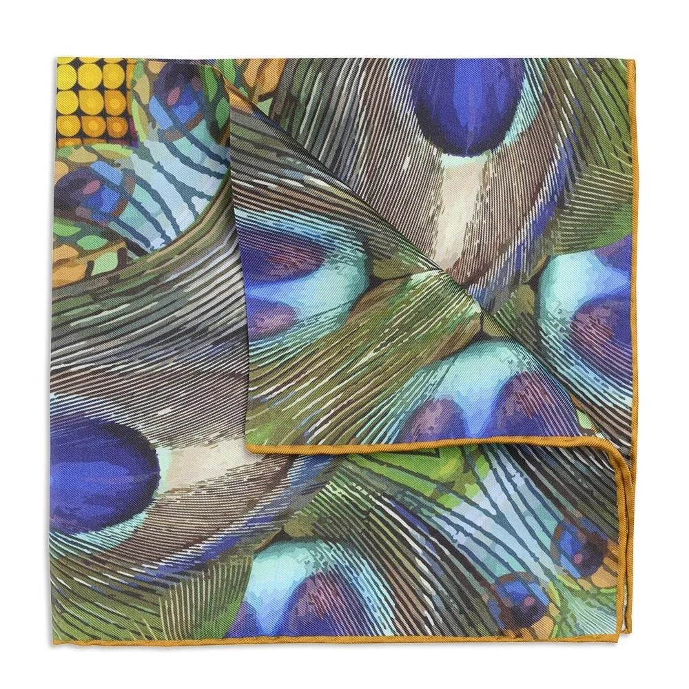 Benson & Clegg - Peacocking Pocket Square