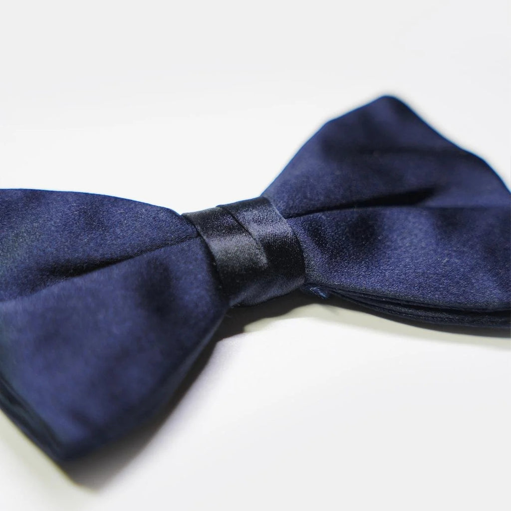 Benson & Clegg - Midnight Blue Silk Satin Ready Tied Bow Tie