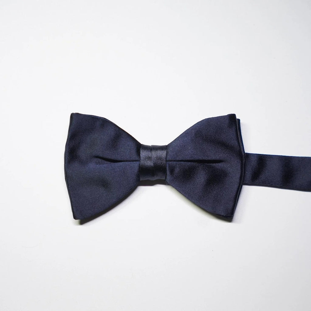 Benson & Clegg - Midnight Blue Silk Satin Ready Tied Bow Tie