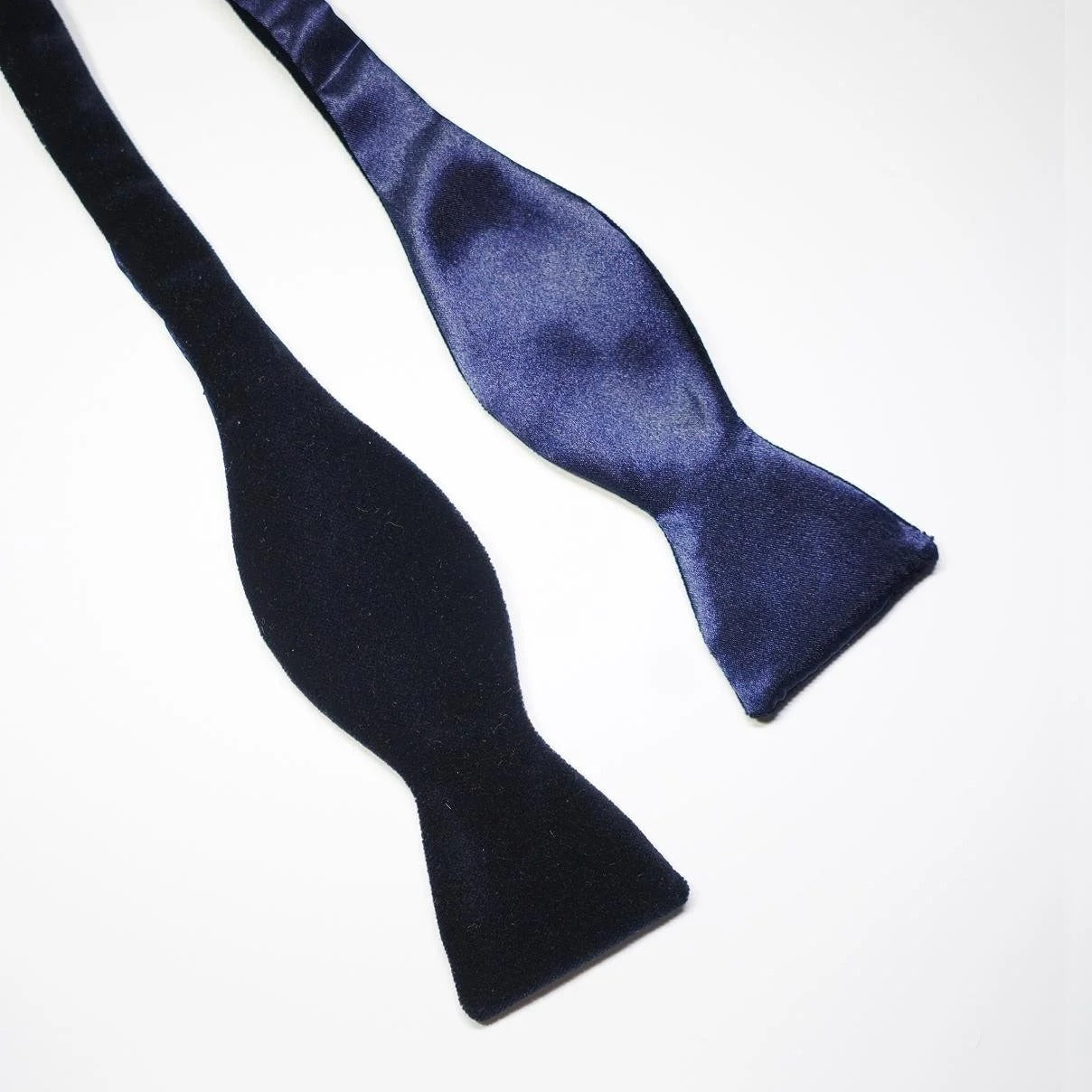 Benson & Clegg - Navy Blue Velvet Self Tie Bow Tie