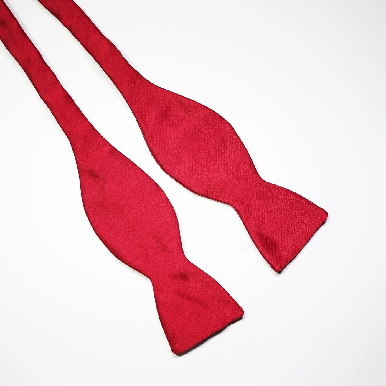 Benson & Clegg - Regal Red Silk Satin Self-Tie Bow Tie