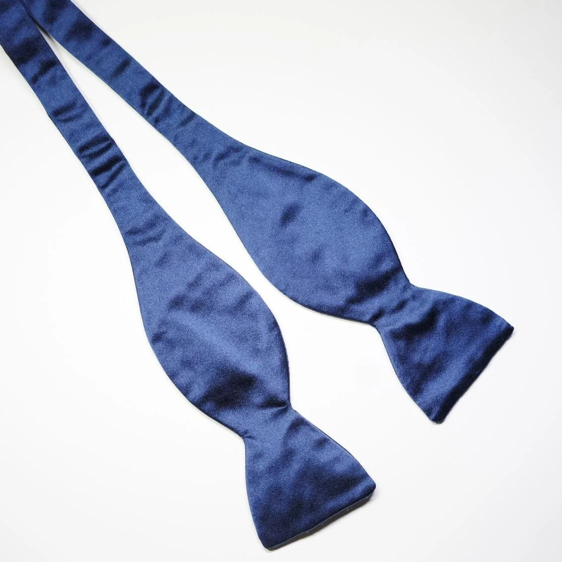 Benson & Clegg - Royal Blue Silk Satin Self-Tie Bow Tie