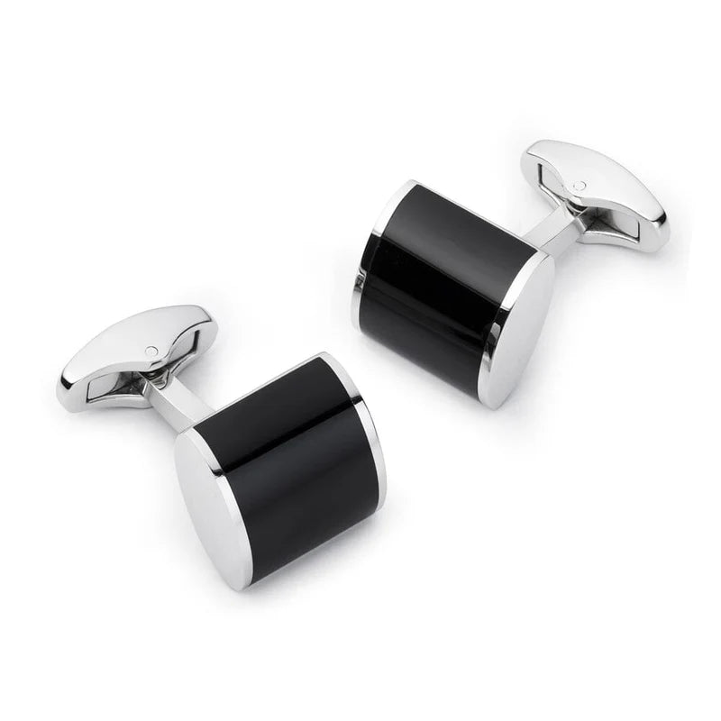 Benson & Clegg - Neo Onyx Cufflinks In Silver