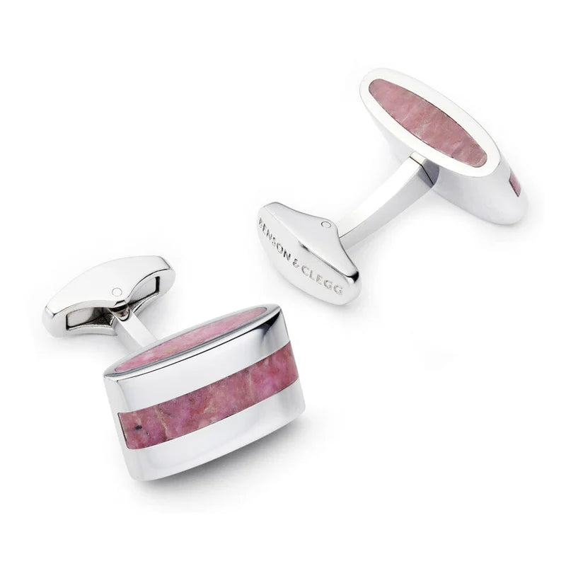 Benson & Clegg - Contemporary Rhodochrosite Cufflinks