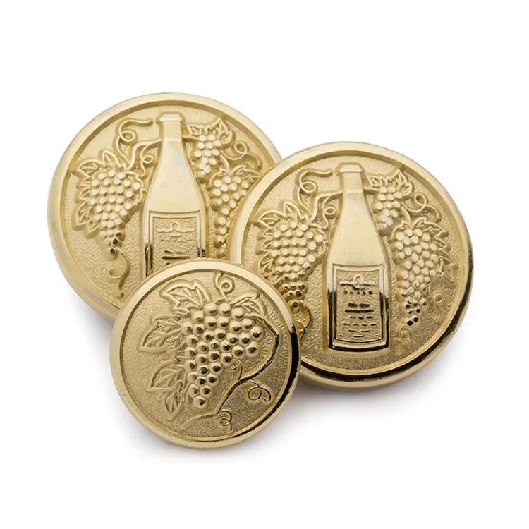 Benson & Clegg - Gold-Plated Wine Blazer Button Set (Single Breasted)