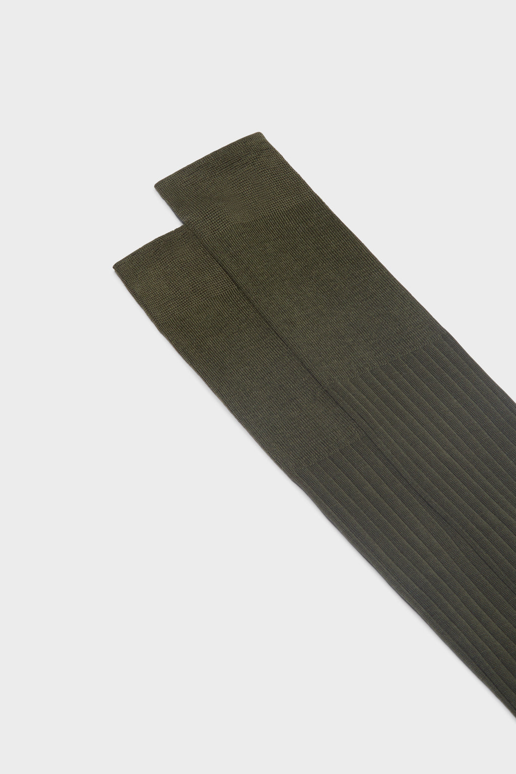 Bresciani - Knee Length Socks - Cesare 100% Cotton Socks | Military