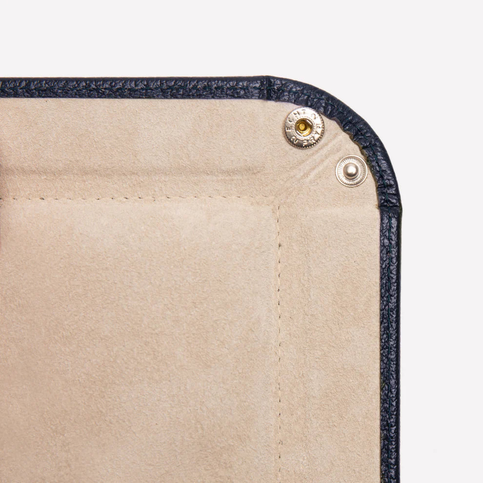 Ettinger - Capra Ecru Square Valet Tray - Marine Blue Ettinger