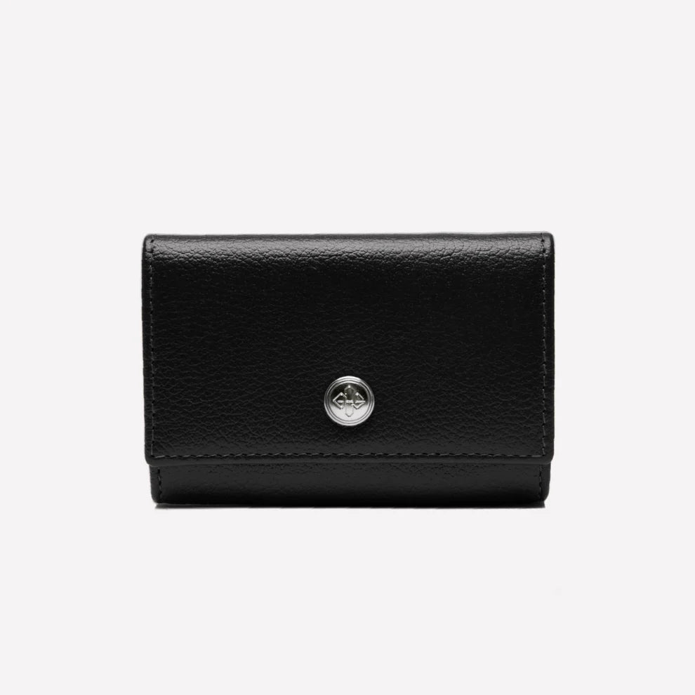 Ettinger - Capra Coin Purse with Card Pocket - Black Ettinger
