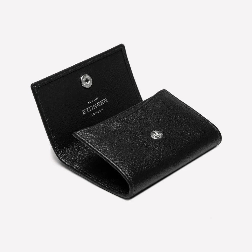 Ettinger - Capra Coin Purse with Card Pocket - Black Ettinger