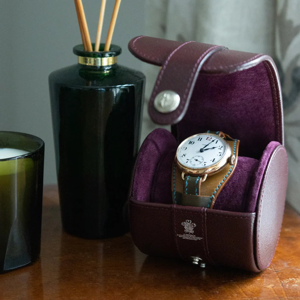 Ettinger - Capra Single Watch Roll - Bordeaux Ettinger