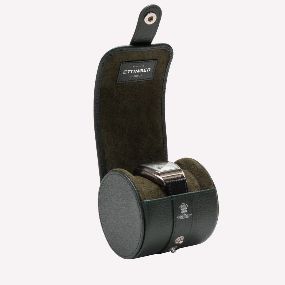 Ettinger - Capra Single Watch Roll - Forest Green Ettinger