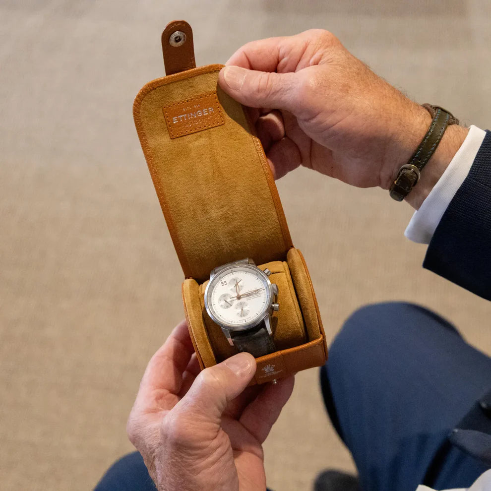 Ettinger - Capra Single Watch Roll - Tan Ettinger