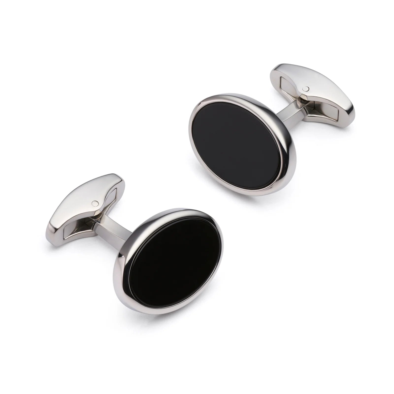 Benson & Clegg - Onyx Oval Cufflinks In Silver