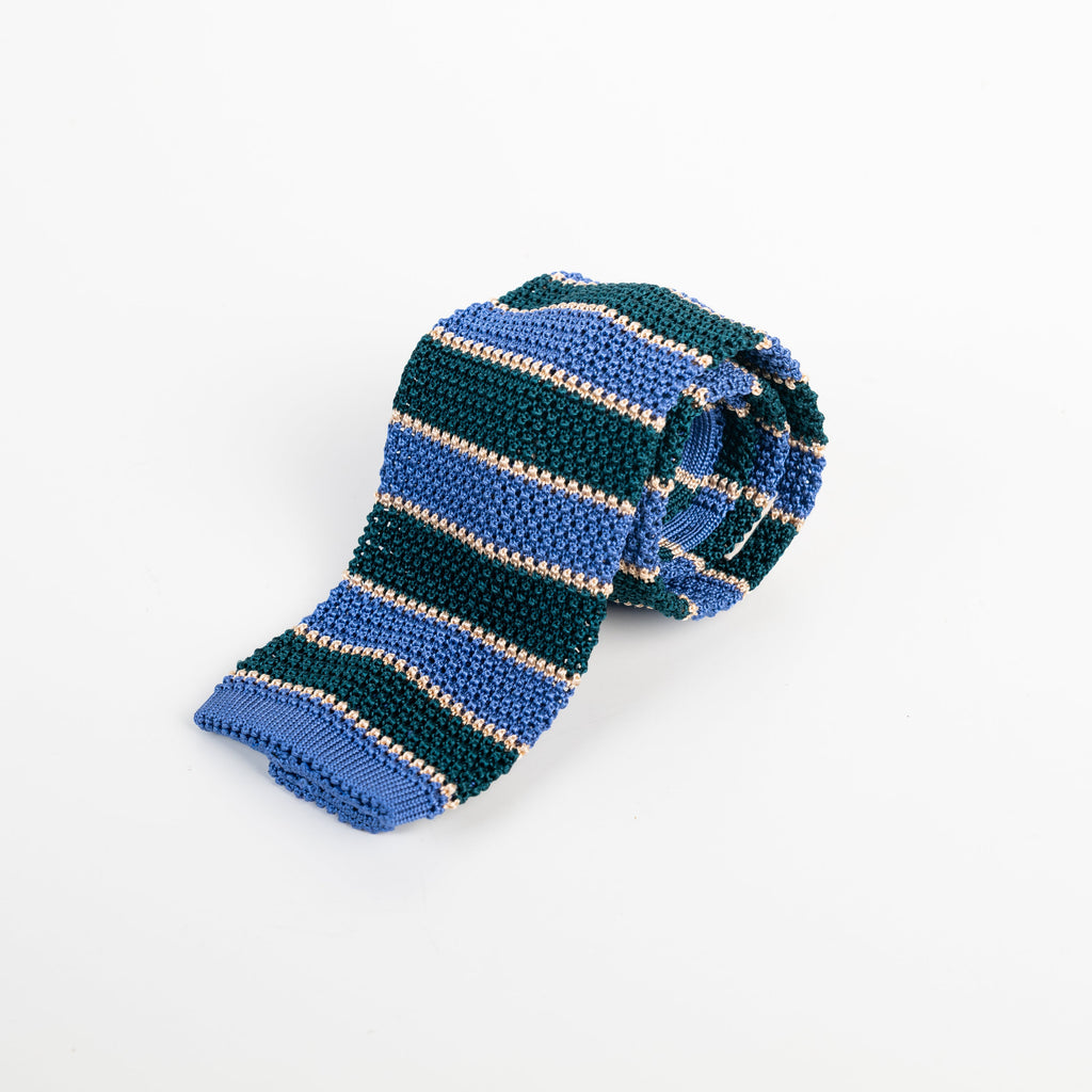 Spacca Neapolis - Grenadine Knit Tie - Blue/Green Spacca Neapolis