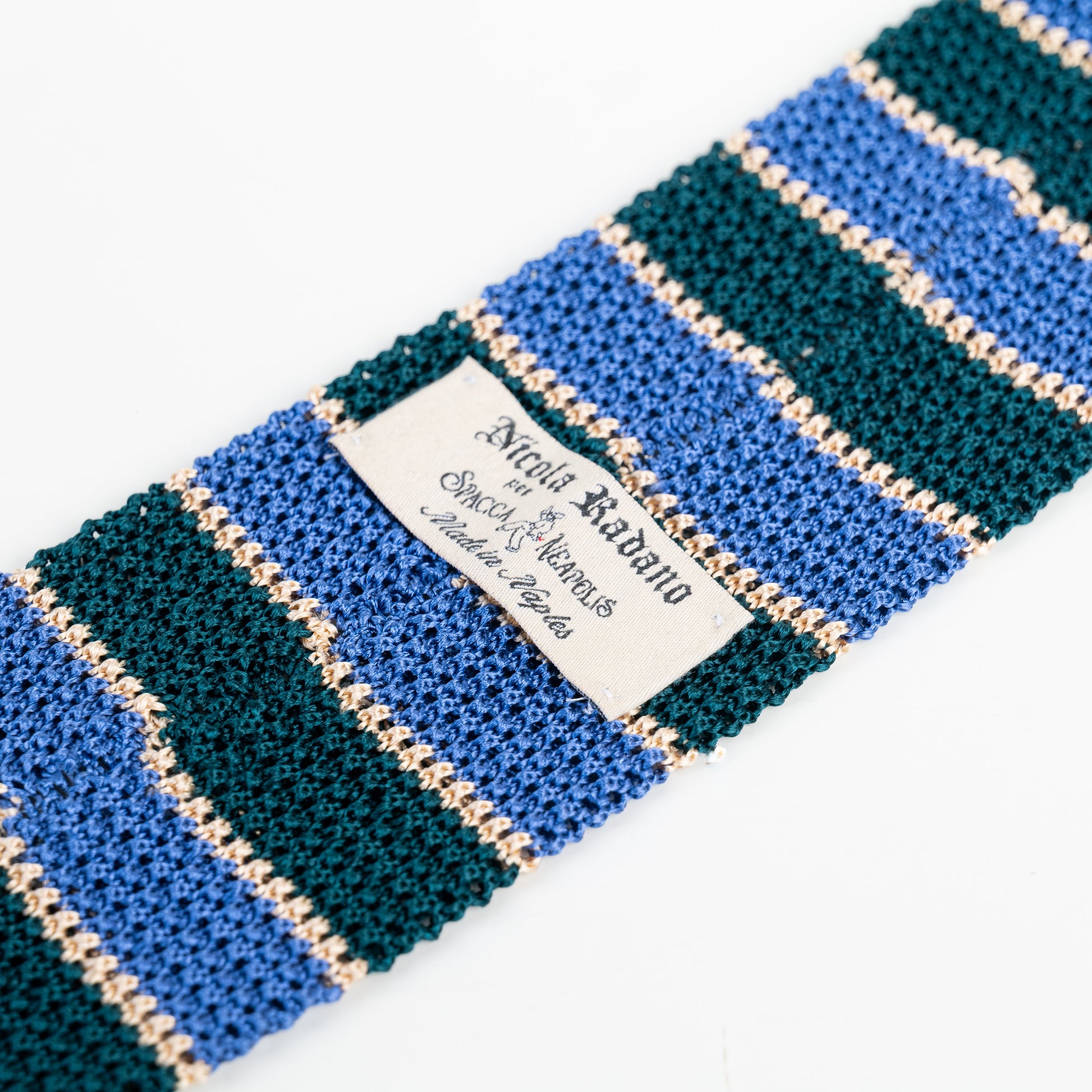 Spacca Neapolis - Grenadine Knit Tie - Blue/Green Spacca Neapolis