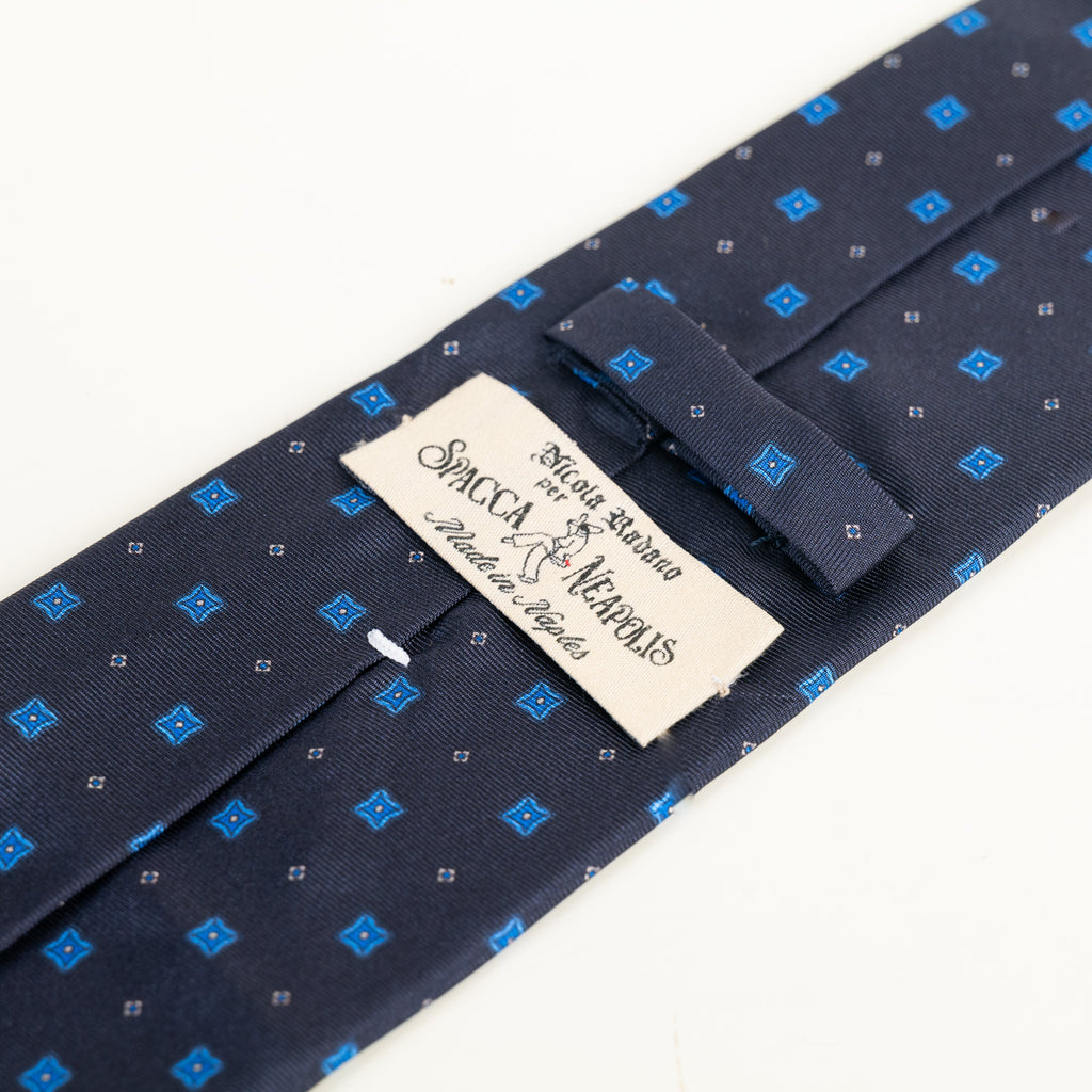 Spacca Neapolis -  Navy Geometric Patterned Silk Spacca Neapolis