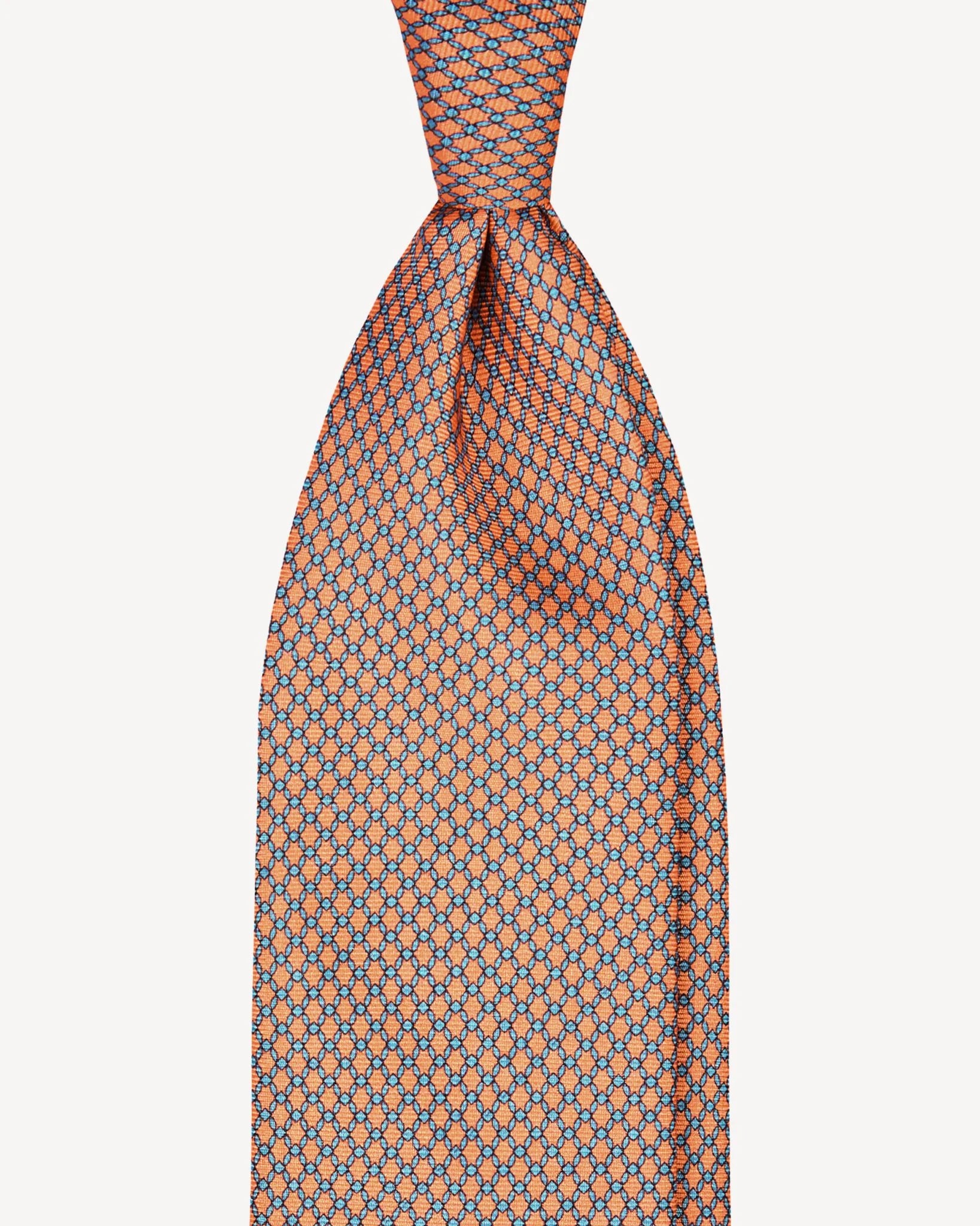 Viola Milano - Diamond Chain SELFTIPPED SILK TIE - CORAL
