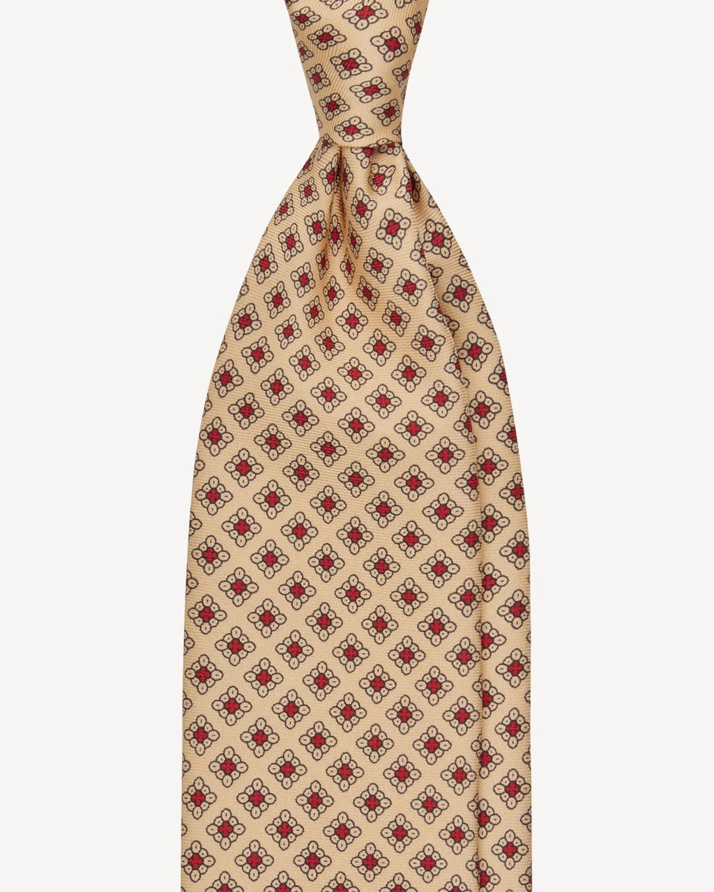Viola Milano - Diamond Pattern 3-fold Handprinted Silk Tie - Yellow Viola Milano