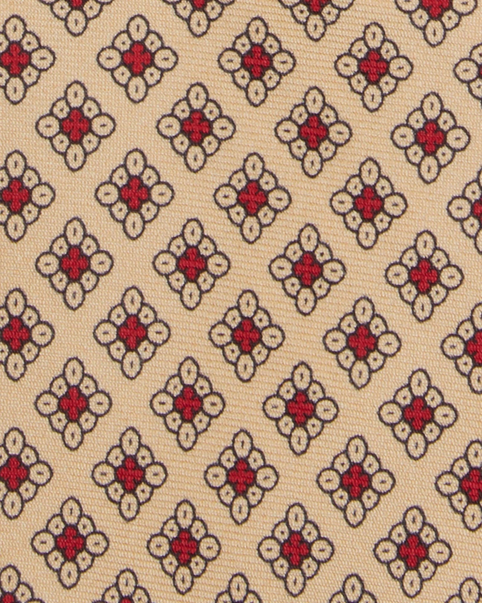 Viola Milano - Diamond Pattern 3-fold Handprinted Silk Tie - Yellow Viola Milano