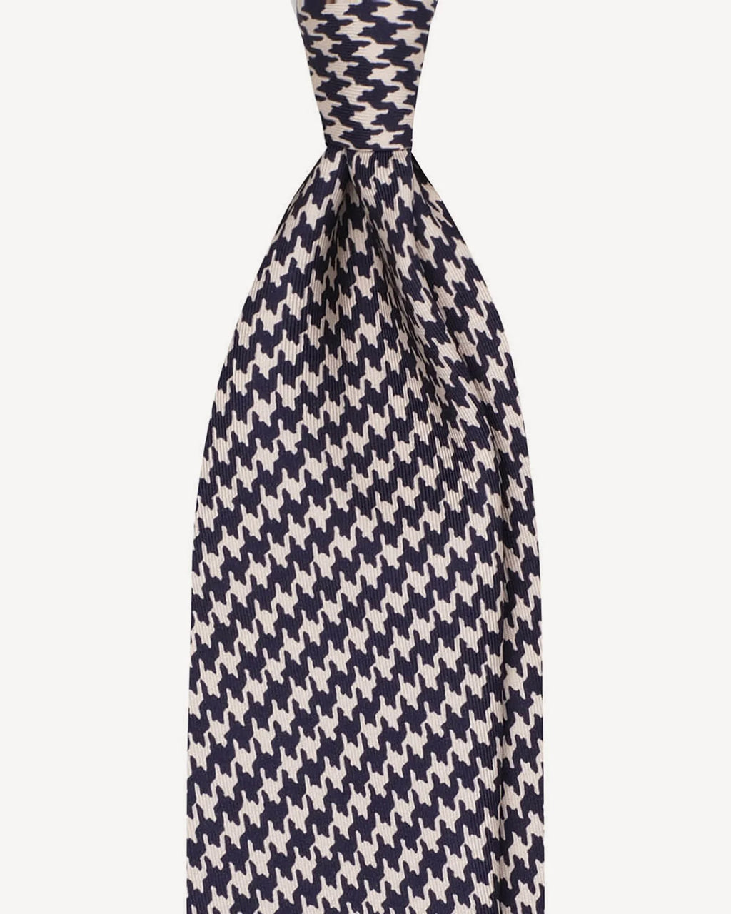 Viola Milano - Dogtooth Selftipped Italian Silk Tie - Navy