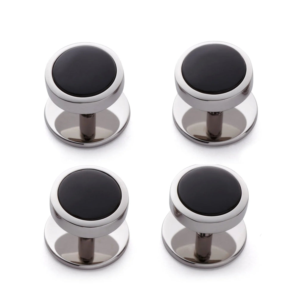 Benson & Clegg - Onyx Dress Studs In Silver Benson & Clegg