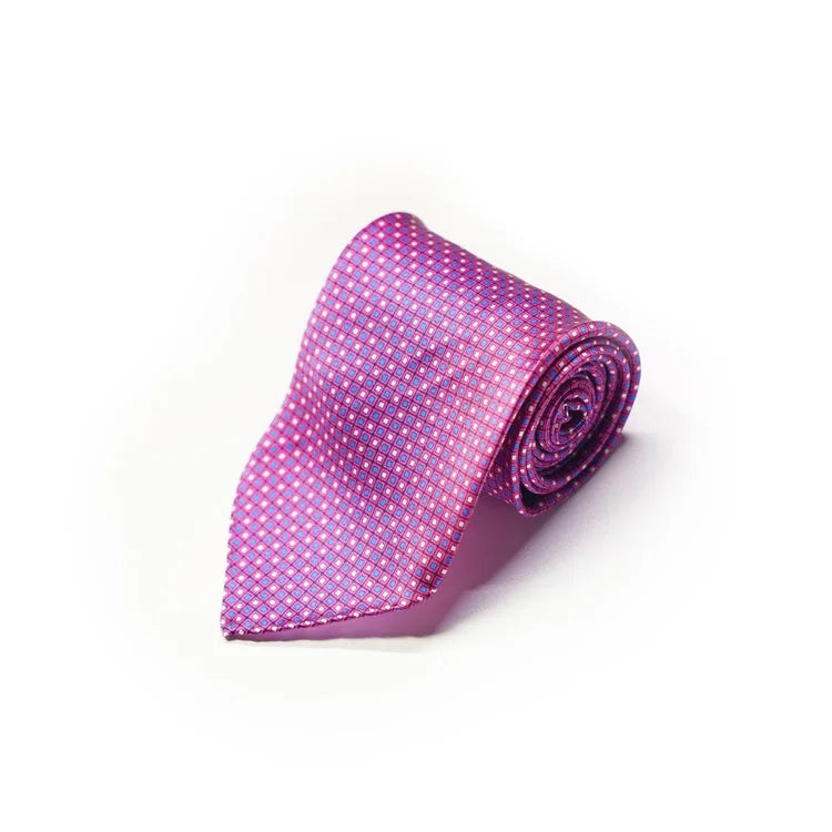 Dolcepunta - Fuchsia Silk Printed Tie Dolcepunta