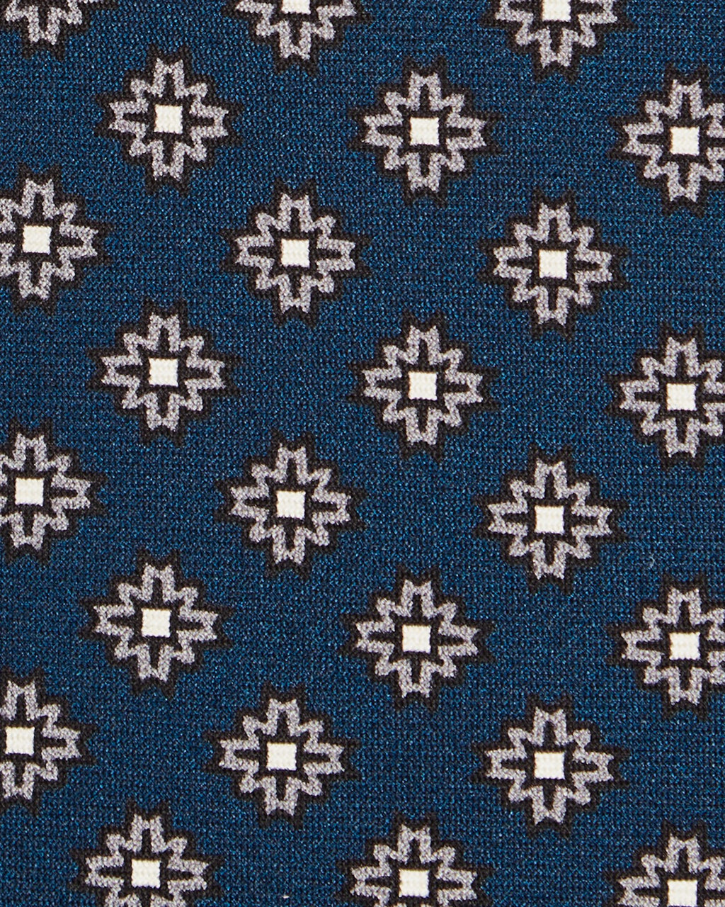 Viola Milano - Floral Pattern Selftipped Italian silk tie - Navy/Grey
