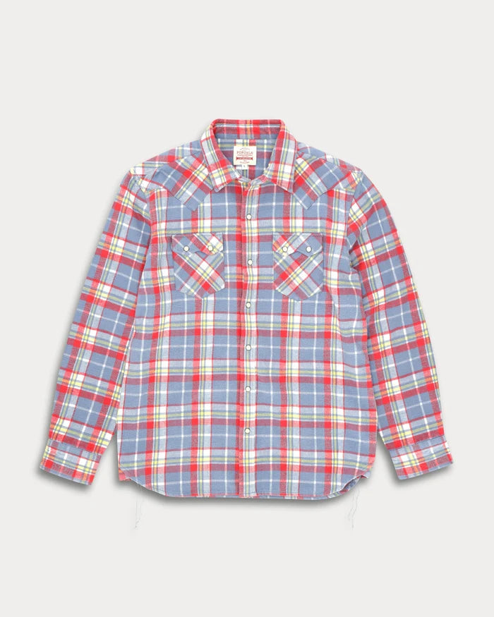 Fortela - Josh Camicia check cotton shirt - Red/Grey Fortela
