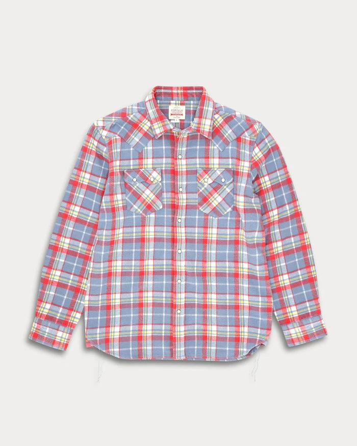 Fortela - Josh Camicia check cotton shirt - Red/Grey Fortela