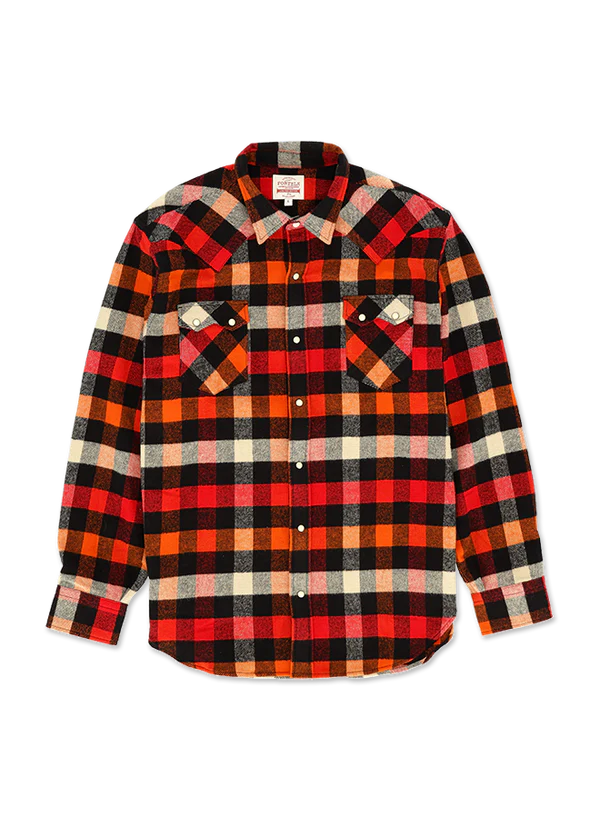 Fortela - JOSH Shirt Check 1 - Black Orange Fortela