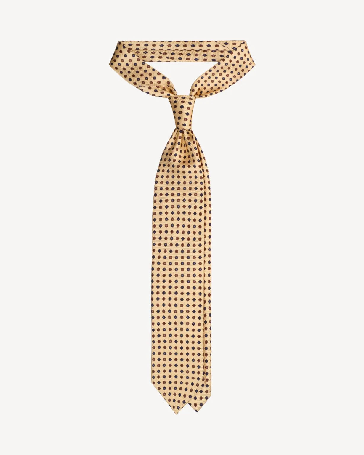 Viola Milano - Mix Flower Selftipped Italian Silk Tie - Yellow