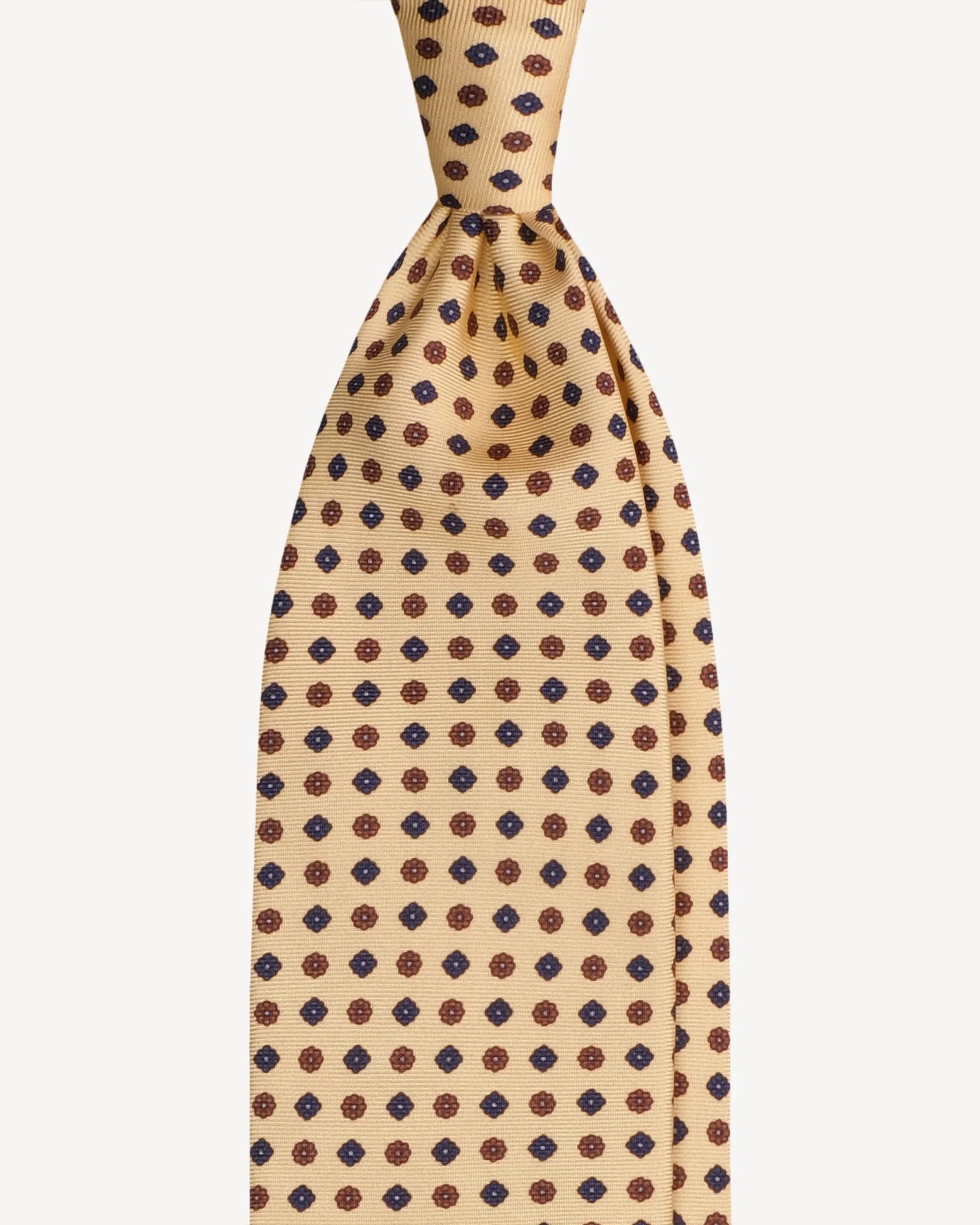 Viola Milano - Mix Flower Selftipped Italian Silk Tie - Yellow