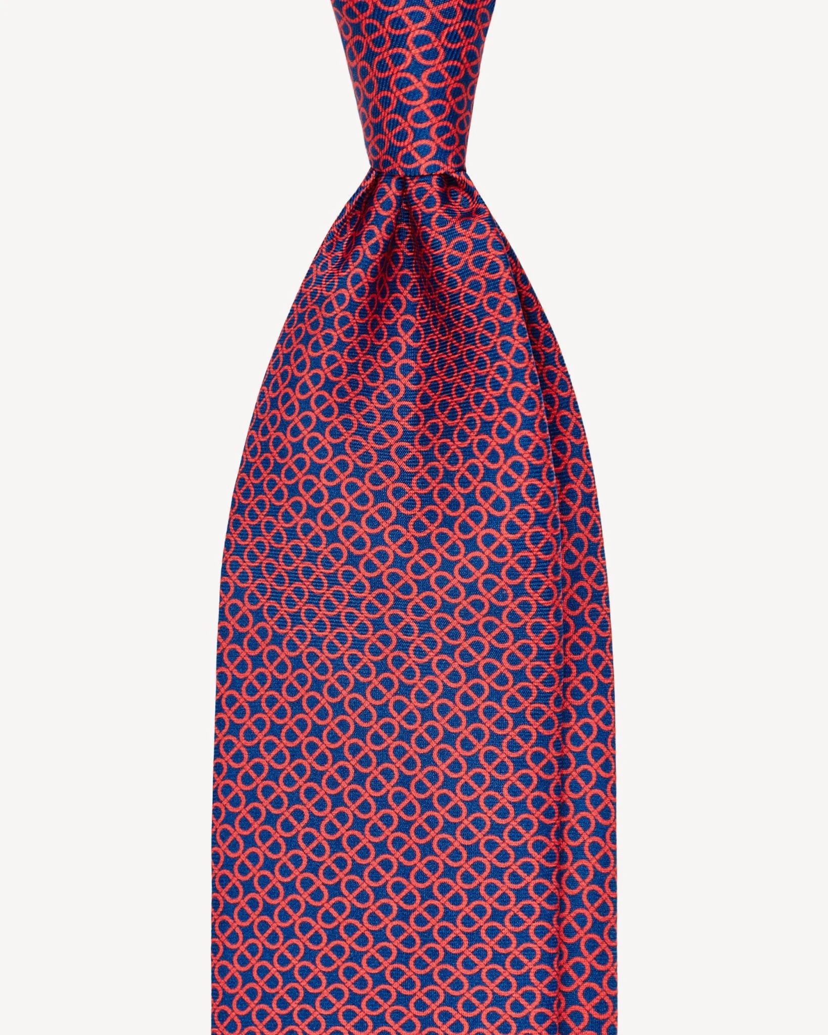 Viola Milano - Maillon Selftipped Italian Silk Tie - Navy/Wine
