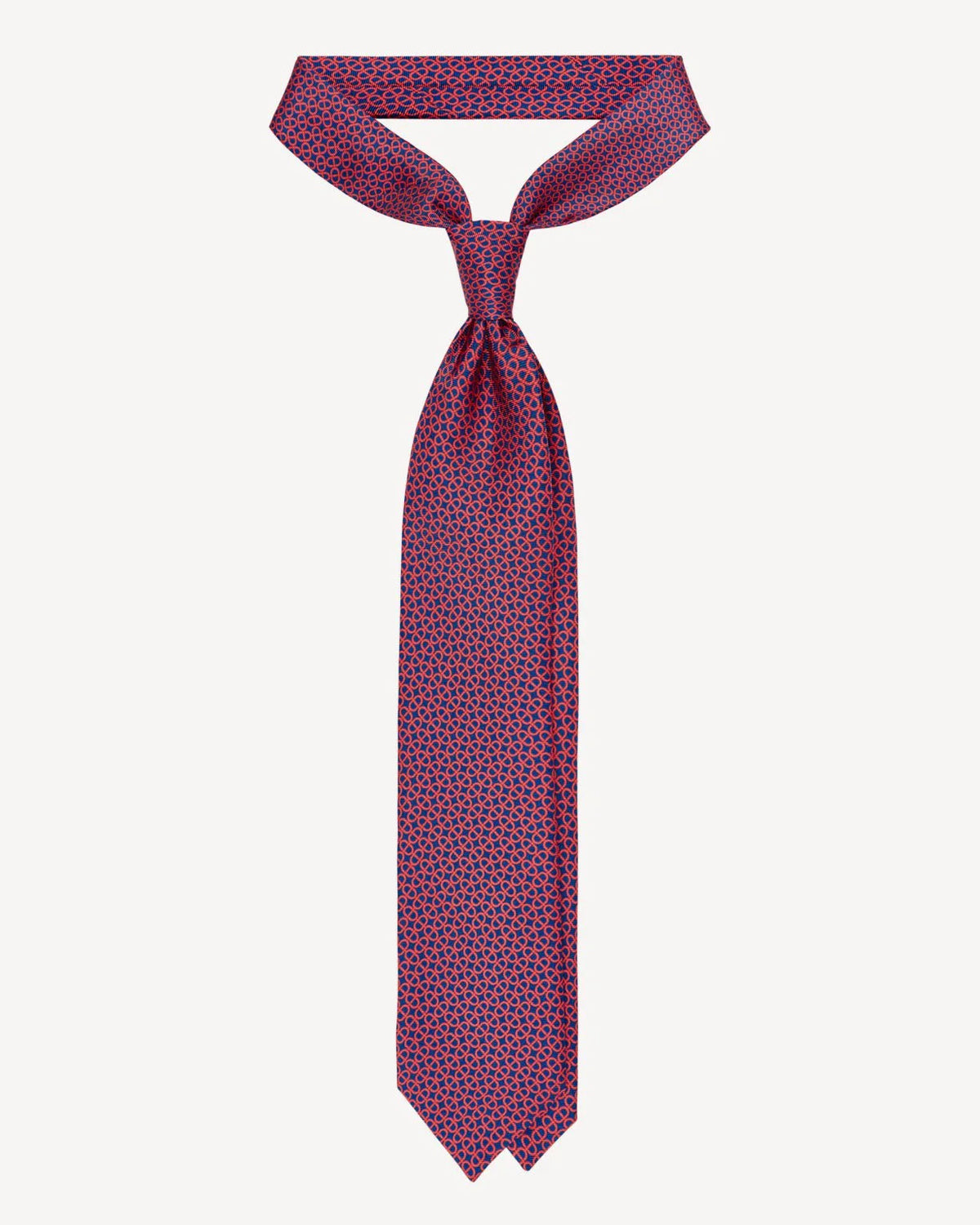 Viola Milano - Maillon Selftipped Italian Silk Tie - Navy/Wine Viola Milano