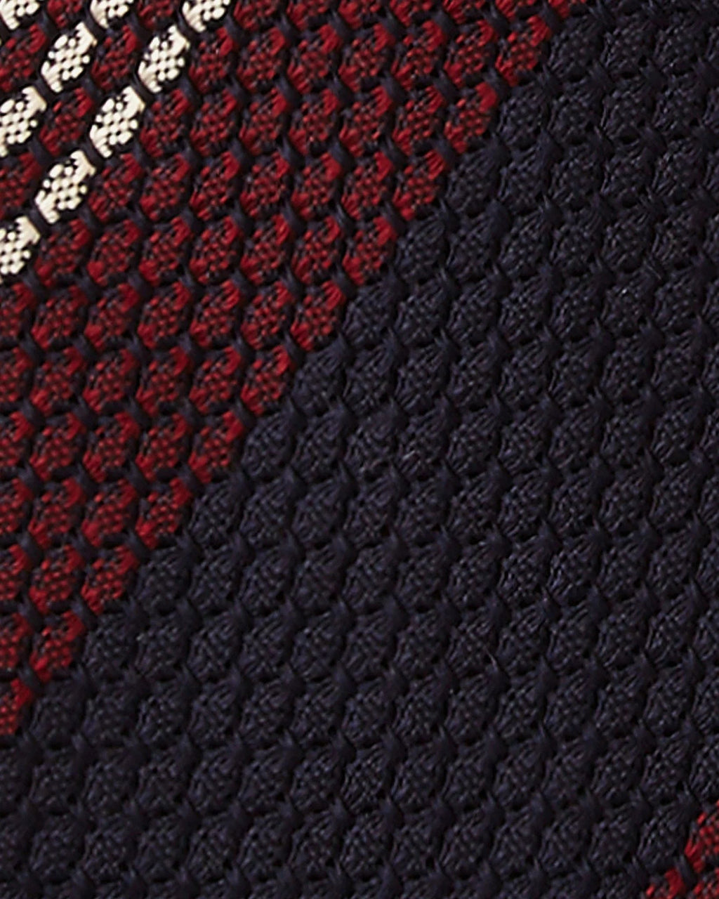 Viola Milano - Mix Stripe 3-fold Grenadine Tie - Wine/Navy Mix Viola Milano