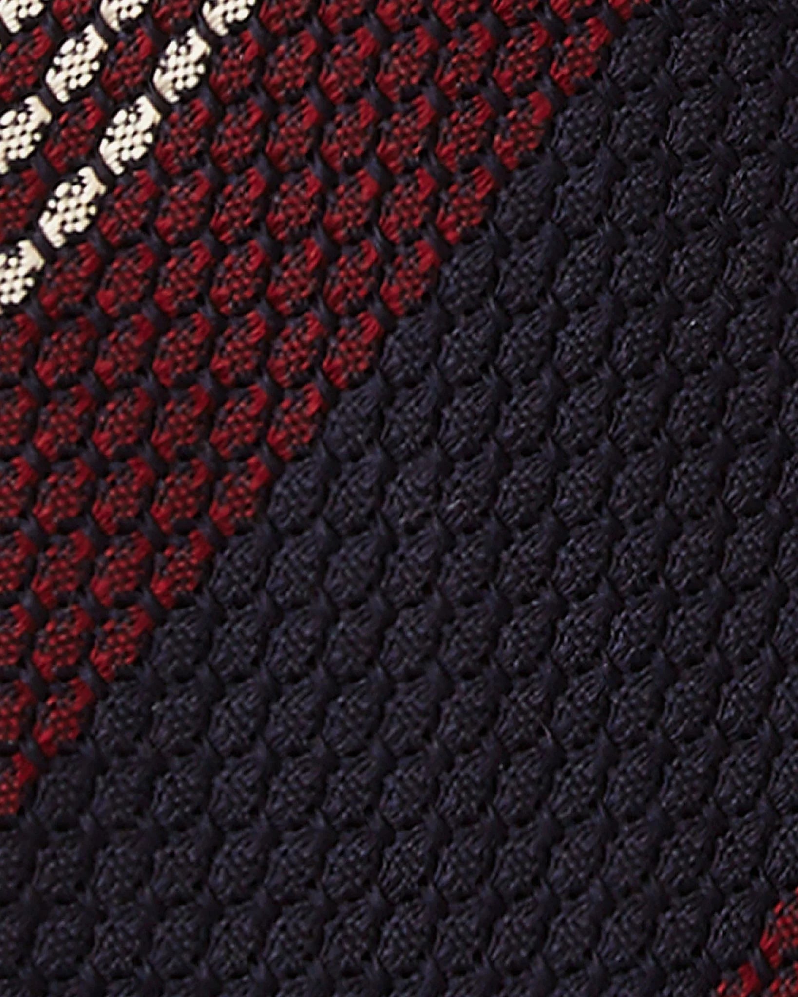 Viola Milano - Mix Stripe 3-fold Grenadine Tie - Wine/Navy Mix Viola Milano