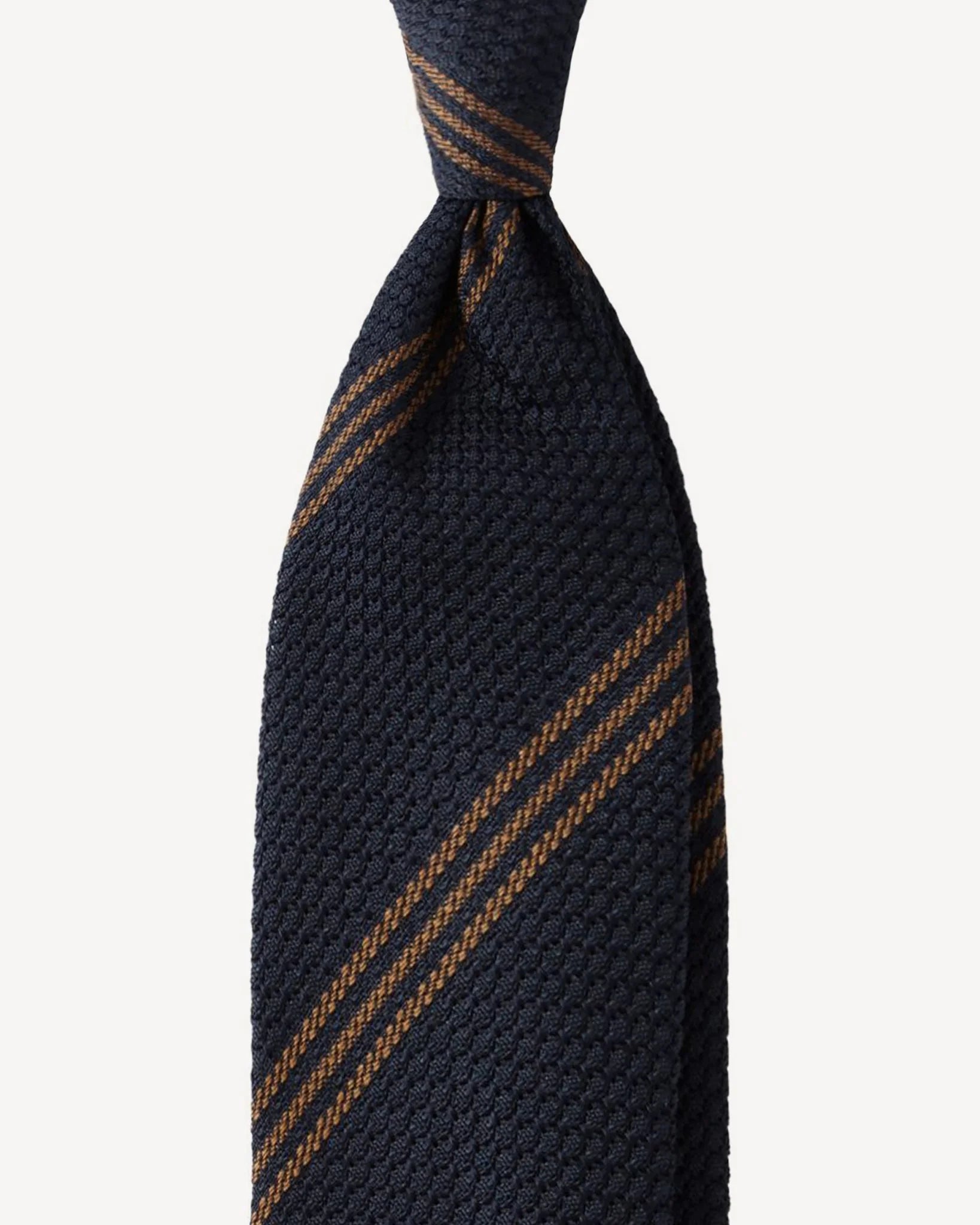 Viola Milano - Multi Stripe 3-fold Grenadine Tie - Navy/Brown