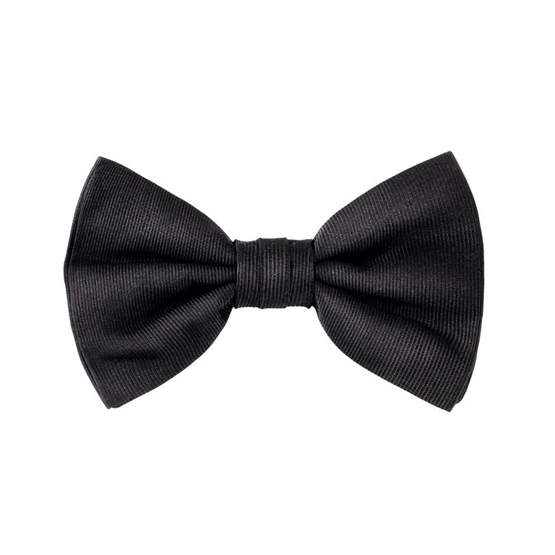 Rubinacci - Black Grosgrain Bow Tie - Knotted