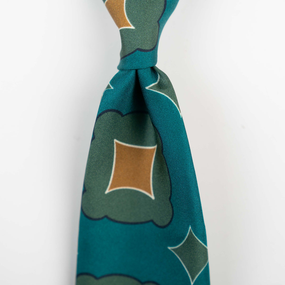 Spacca Neapolis - Celtic Green/ Orange Geometric Printed Ties Spacca Neapolis