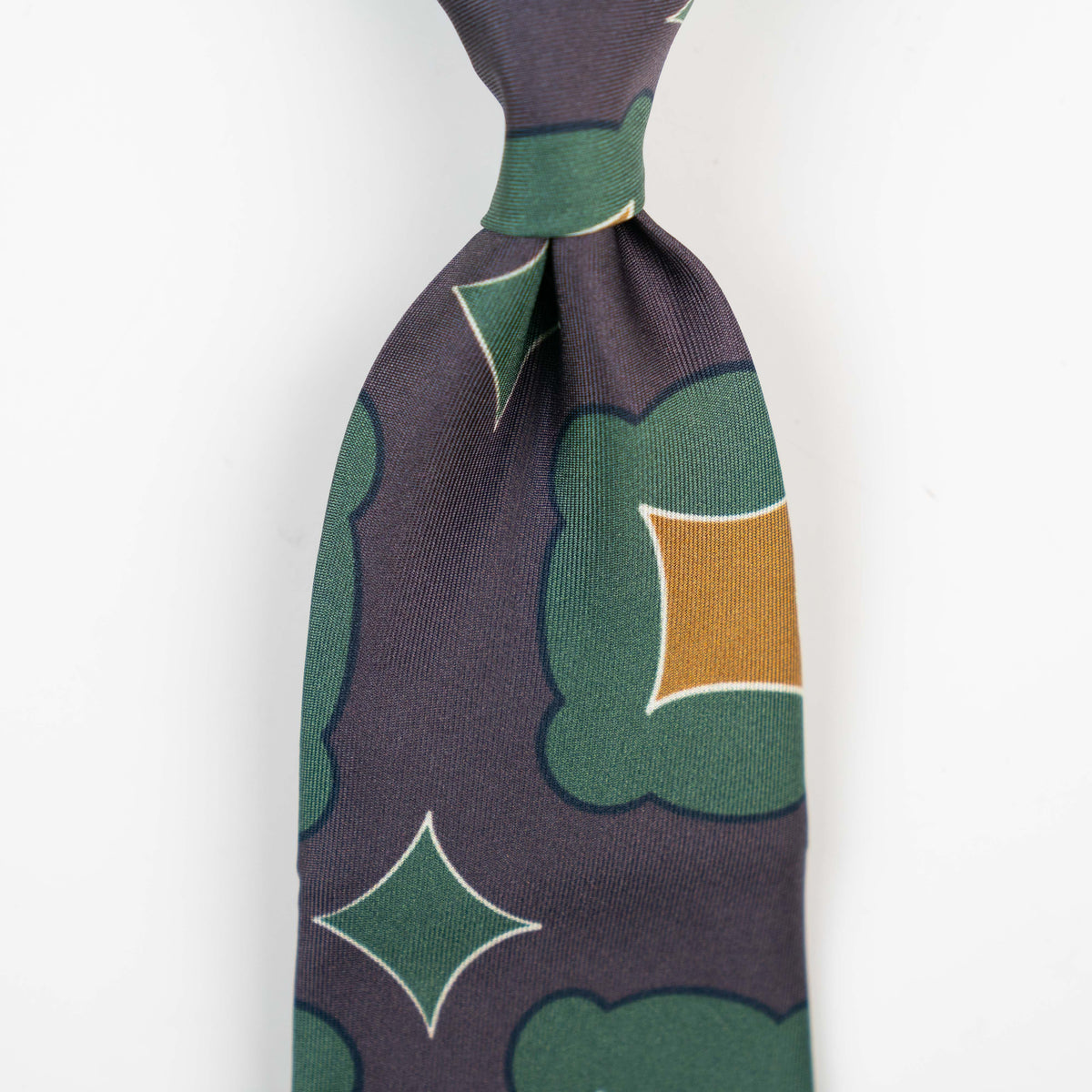 Spacca Neapolis - Violet / Orange Geometric  Printed Ties Spacca Neapolis
