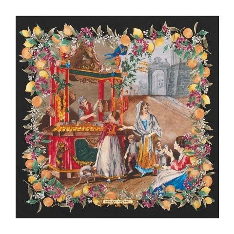 Rubinacci - Waterseller Black Pocket Square