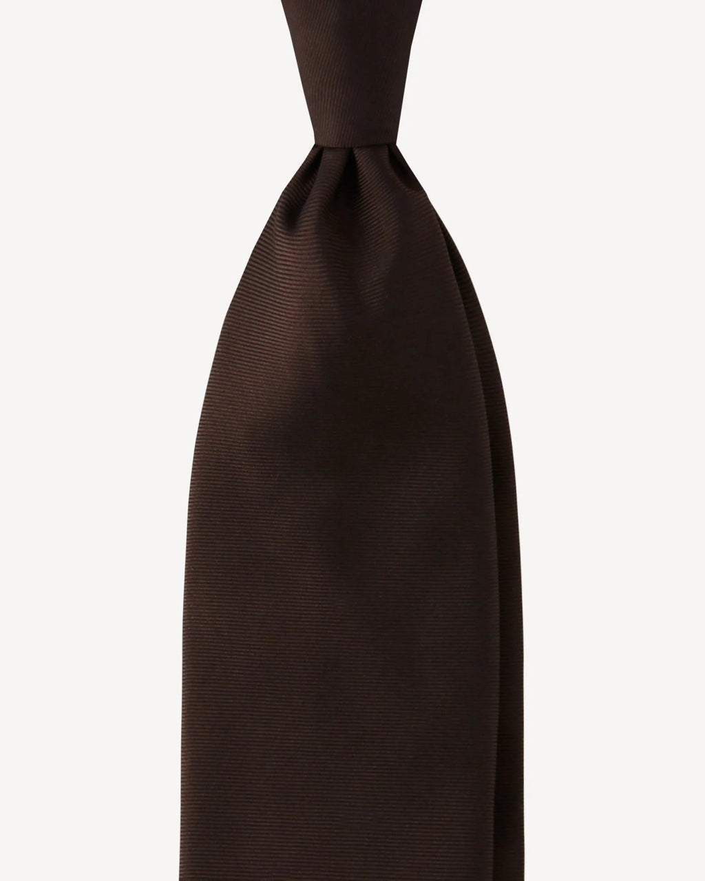 Viola Milano - Solid Woven Selftipped Silk Tie - Brown Viola Milano