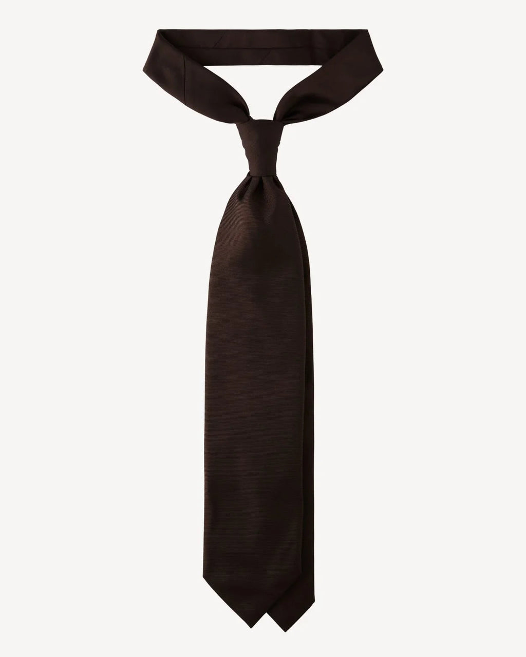 Viola Milano - Solid Woven Selftipped Silk Tie - Brown Viola Milano