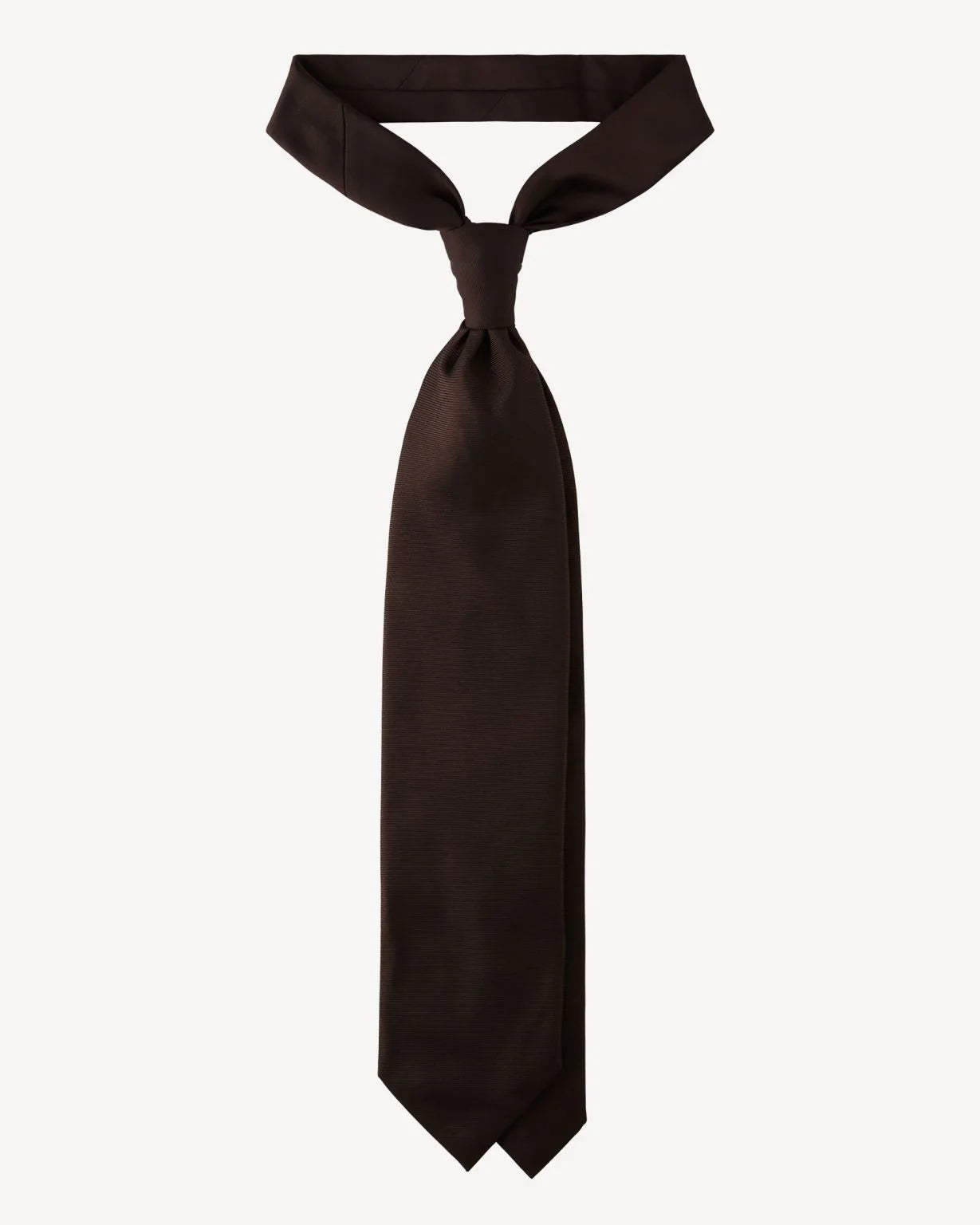 Viola Milano - Solid Woven Selftipped Silk Tie - Brown Viola Milano