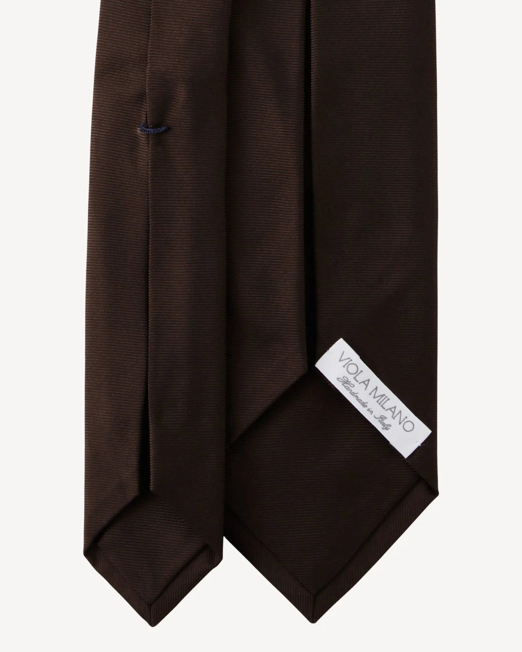 Viola Milano - Solid Woven Selftipped Silk Tie - Brown Viola Milano