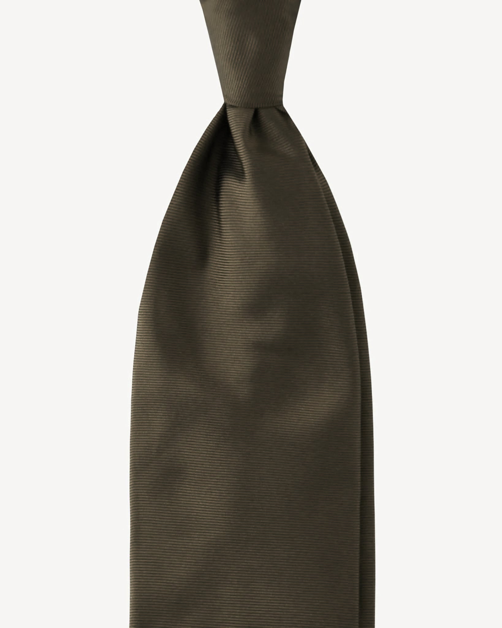 Viola Milano - Solid Woven Selftipped Silk Tie - Khaki Viola Milano